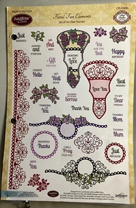 JustRite Clear Floral Fan Elements stamp Set - Picture 1 of 3