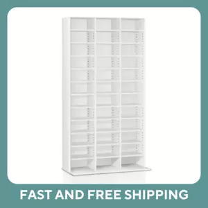 CD DVD Storage Shelf Bluray Media Book Cabinet Rack Unit Bookshelf Cupboard - Picture 1 of 7