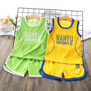 Summer Kids Boys Clothes Baby Child Boy Sports Outfits Tops + Pants Sets Clothes - Picture 1 of 21