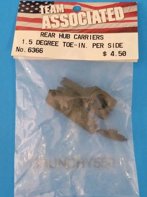 Team Associated RC10 6366 Rear Hub Carriers 1.5 Degree Black (2) RC Part - Image 1 of 3