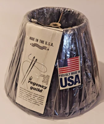 New 4.5" X 10" X 6.75" Regency Guild Black w/Black padded interior Lamp Shade - Image 1 of 4