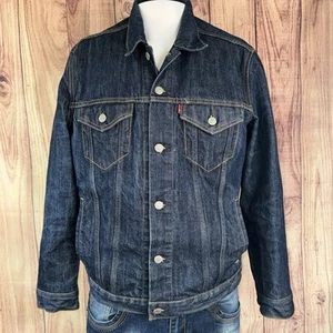 1990’s Levi’s Denim Boxy Trucker Jacket Dark Blue Wash UNISEX Men’s Size Medium - Bild 1 von 10