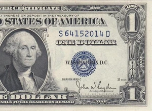 1935-C UNITED STATES SILVER CERTIFICATE $1 "S" (( GEM UNC )) - Picture 1 of 6