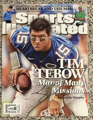 Tim Tebow Signed Sports Illustrated SI Heisman Florida Gators National Champions - Image 1 of 2
