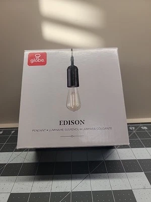 Mini colgante Globe Electric 1 luz vintage Edison negro mate 64906 Foto 1 de 4