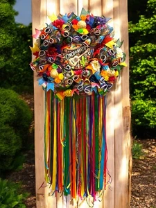 Fiesta, Cinco de Mayo Welcome Wreath with Ribbon Streamers, Mexican Holiday - Picture 1 of 7
