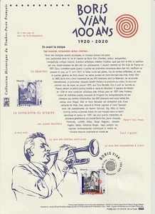 Document Philatélique 1er Jour : 18 2020  Boris Vian 100 ans 1920 2020 - Imagen 1 de 1
