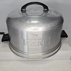 Vintage Kromex Cake Carrier With Locking Lid Aluminum 1950s - Picture 1 of 16