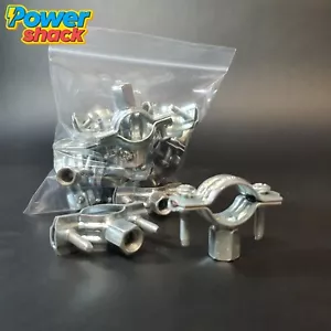 Confezione da 10 x morsetto sella tubo galv con Boss 3/8" 23 mm-28 mm estremità filettata - Foto 1 di 17