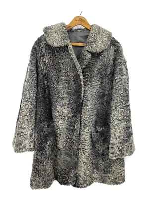 Abrigo vintage Pelzhaus Turpitz para mujer L? Chaqueta de cordero persa rizada gris Foto 1 de 4