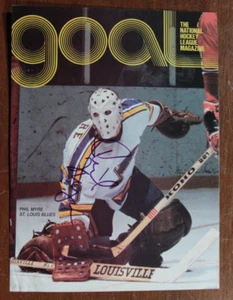 St. Louis Blues Phil Myre Firmado Autografiado Revista Cubierta Recorte NHL Hockey - Imagen 1 de 3