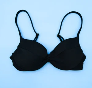 Victoria's Secret Push-up-Bikinioberteil 32B schwarz gepolstert Bügel Rüschen Bademode - Bild 1 von 7