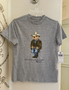 Polo Ralph Lauren Boys Cowboy Polo Bear T-shirt 7 - Picture 1 of 9