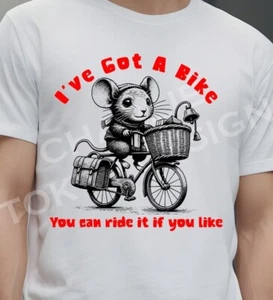 Inspirada en Pink Floyd Syd Barrett Bicicleta Gerald El Ratón Divertida Camiseta para Fans - Imagen 1 de 3