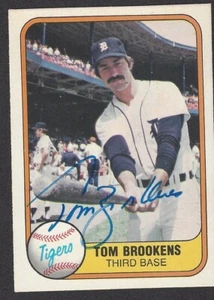1981 Fleer #473 Tom Brookens Autographed - Detroit Tigers - Picture 1 of 2