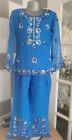 Girls Blue Chiffon & Sequin Indian Trouser Outfit - Age 4-5 Years