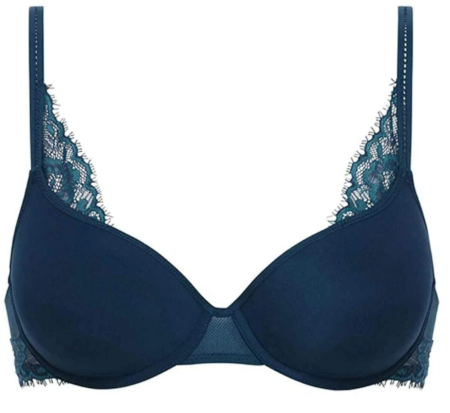 Passionata Camden Damen T-Shirt BH schalen Bügel BH mit Spitze Blaugrün Neu