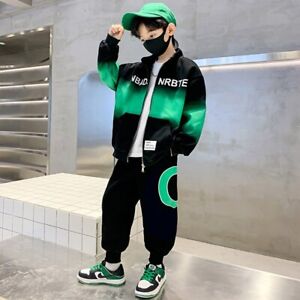 2Pcs Clothing Set Fashion Tracksuits Street Clothes 4 -14Years Kids Sports Suits