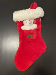 Russ teddy bear plush stocking vintage 80s 90s miniature stuffed christmas fur - Picture 1 of 4
