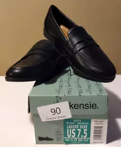 NEW Kensie Penny Loafer Shoes Women US Size 7.5 ~Gitty Black - Picture 1 of 10