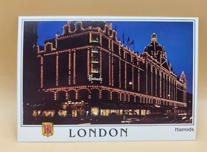 RARA POSTAL DE COLECCIÓN DÉCADA DE 1990 - Londres Inglaterra Harrods at Night, sin publicar, como nueva - Imagen 1 de 6