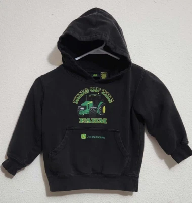 John Deere Boys Size 5/6 Hooded Long-Sleeve Sweatshirt Tractor Graphics - Image 1 of 3