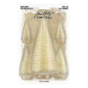 Tim Holtz Idea-ology WOODLANDS - TREE LOT Christmas Embellishments 5pcs TH94211 - Picture 1 of 2