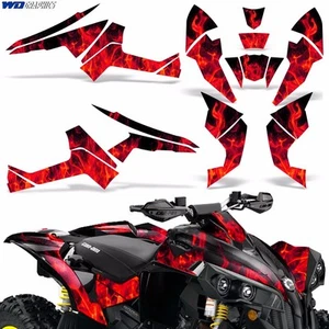 Graphic Kit CanAm Renegade X/R ATV Quad Decals Can Am 500/800/1000 ICE RED - Foto 1 di 4
