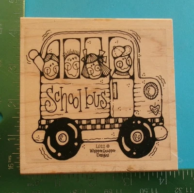 Whipper Snapper Designs SCHOOL BUS Rubber Stamp Ragdoll Children - Image 1 of 2