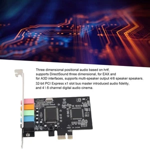 Pcie 5.1 Channel Sound Card 6 Channel Card Cmi8738 Chip With Cd Access AM - Picture 1 of 14