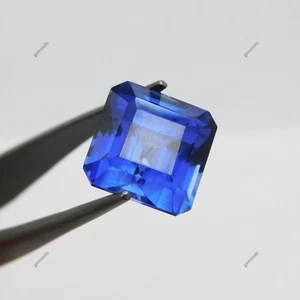 Natural Blue Tanzanite 12.90 Ct Square Cut CERTIFIED Loose Gemstones - Picture 1 of 10