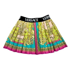 Versace Rock Mädchen Größe 24M Mehrfarbig Barocco Goddess Plissee - Bild 1 von 10