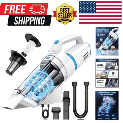 Aspiradora de mano inalámbrica, 16000PA potente succión aspiradora de mano busto de polvo... Foto 1 de 4