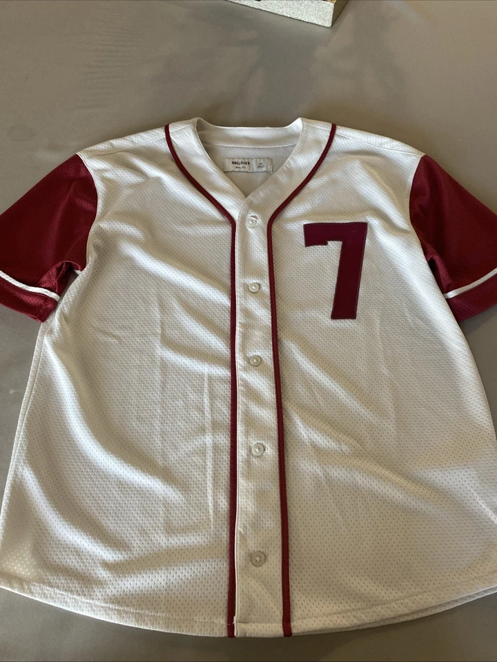 Camiseta de béisbol Hollister Sportswear roja mediana nueva con etiquetas Big Back Hit Foto 1 de 3