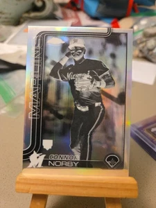 2025 Topps Chrome Connor Norby RC Negative Refractor Parallel #199 Miami Marlins - Picture 1 of 2