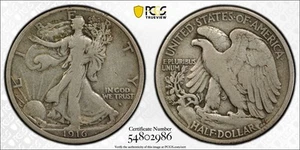 1916 S Walking Liberty Half Dollar PCGS F-15 CAC - Bild 1 von 1