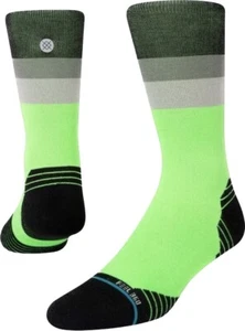 Stance Adult Neon Green Crew Nylon InfiKnit Cushion Maxed Performance Socks Sz L - Picture 1 of 1