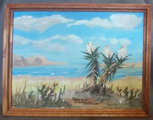 60s Hawaii Painting "Hawaii Beach" by Margaret Waldron (1910-1992) Listed Artist - Picture 1 of 12