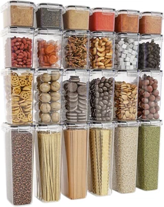 Food Storage Containers with Lids Airtight - 24 PCS with Label - BPA Free Cereal - Picture 1 of 6