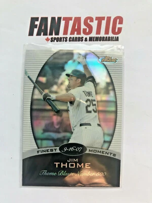 2008 Topps Finest FM-JT JIM THOME Moments - "Thome Blasts Number 500" 9-16-07 - Image 1 of 2