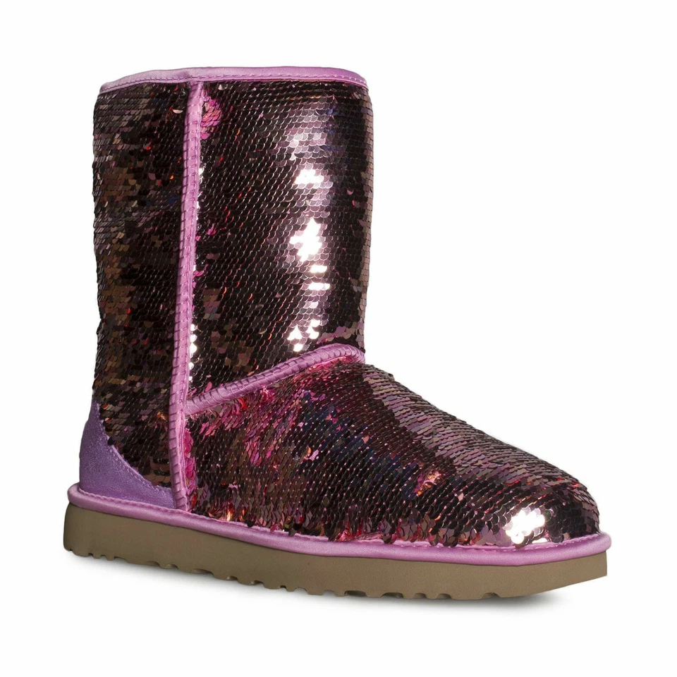 Ugg Australia Classic Short Sequin Women's Boots - Pink, US 7