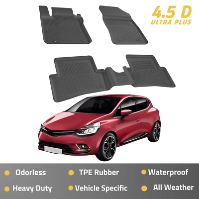 Tapetes de assoalho para Renault Clio 2005-2013 forro de piso para carros ajuste fantasia preto - Imagem 1 de 4