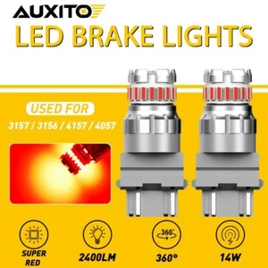 Auxito Rojo LED Parada Freno Trasero Bombilla Lámpara 3157 3156 4157 3057 FreeReturn 2X - Imagen 1 de 12