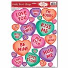 VALENTINE CANDY HEARTS CLINGS par Beistle Company 77130