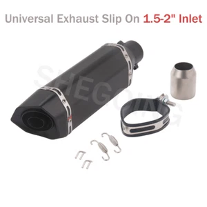 Universal Motorcycle Exhaust 2" Slip On for Grom/Street/Sport Motorcycles 370MM - Picture 1 of 4