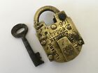 Lock Old Vintage Brass Padlock Lock With Key Rich Patina Collectible Secure Lock