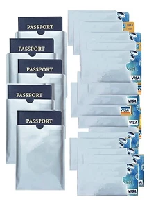 20 PAQUETES de alto nivel RFID Bloqueo Funda de Tarjeta de Crédito Protector Pasaporte Protector Escudo - Imagen 1 de 8