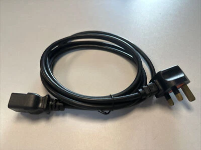 1 Stk 2,4m 3-poliges UK-Netzkabel Netzstecker UK auf Kaltgerätebuchse C19 - Bild 1 von 3