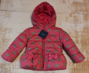 Girls 18 Months Jacket Toddler Pink Hearts Hooded Coat Falls Creek NWT $36 - Picture 1 of 9
