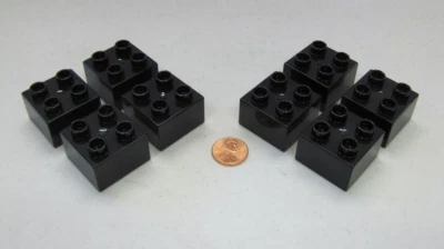 Lego Duplo Block Black 2X2 Brick 8 Block Lot Knight Castle Building - Image 1 of 3